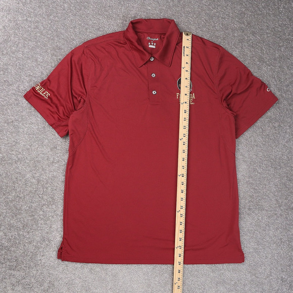 Champion Florida State Seminoles Athletic Large Red Short Sleeve Polo Shirt - Picture 3 of 9